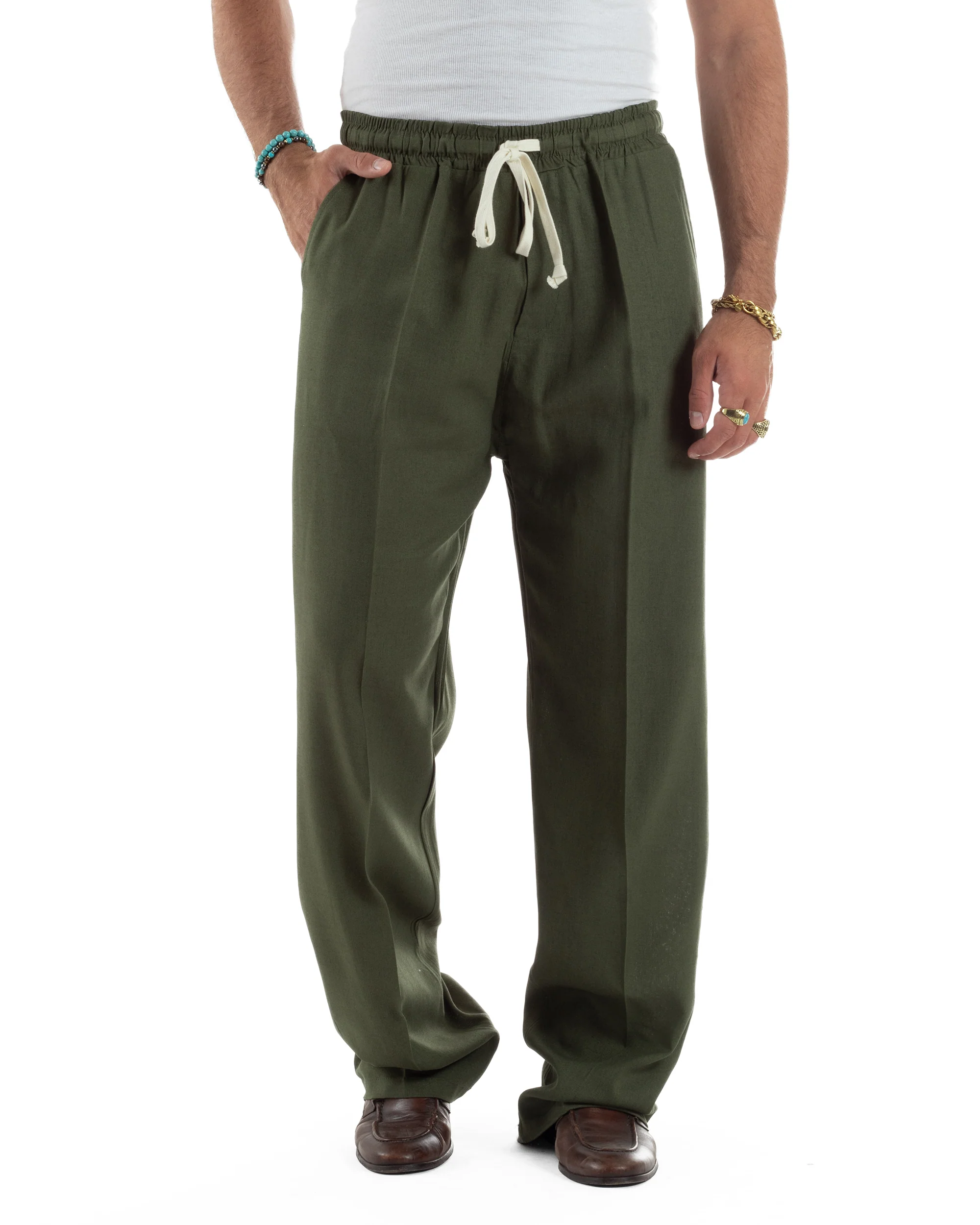Pantalaccio Lino Baggy Fit P6303A - immagine 2
